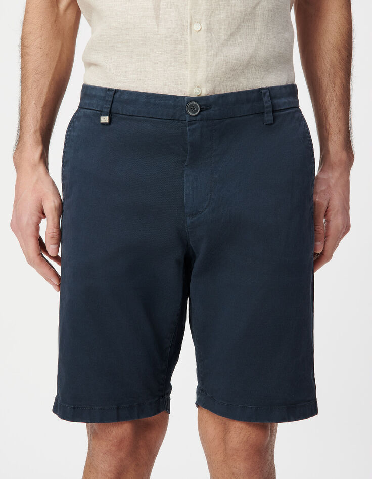 Marineblaue CHINO-Herrenbermudas-4