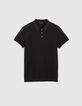 Pure Edition &ndash; schwarzes Herrenpoloshirt mit Lurexstreifen-6