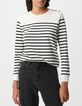 Gebroken wit matrozen-T-shirt met lange mouwen-2