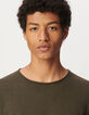 Men’s khaki organic cotton Essential long-sleeve T-shirt-4