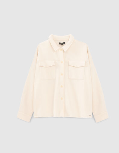 Ecru vest-hemd in sweatstof meisjes - IKKS