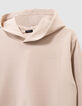Boys’ beige sweatshirt with embossed slogan on back-2