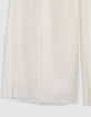 Pantalon large écru plissé élastique pailleté fille-5
