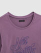  Mädchen-T-Shirt pink, Biobaumwolle, gummierter Schriftzug-2