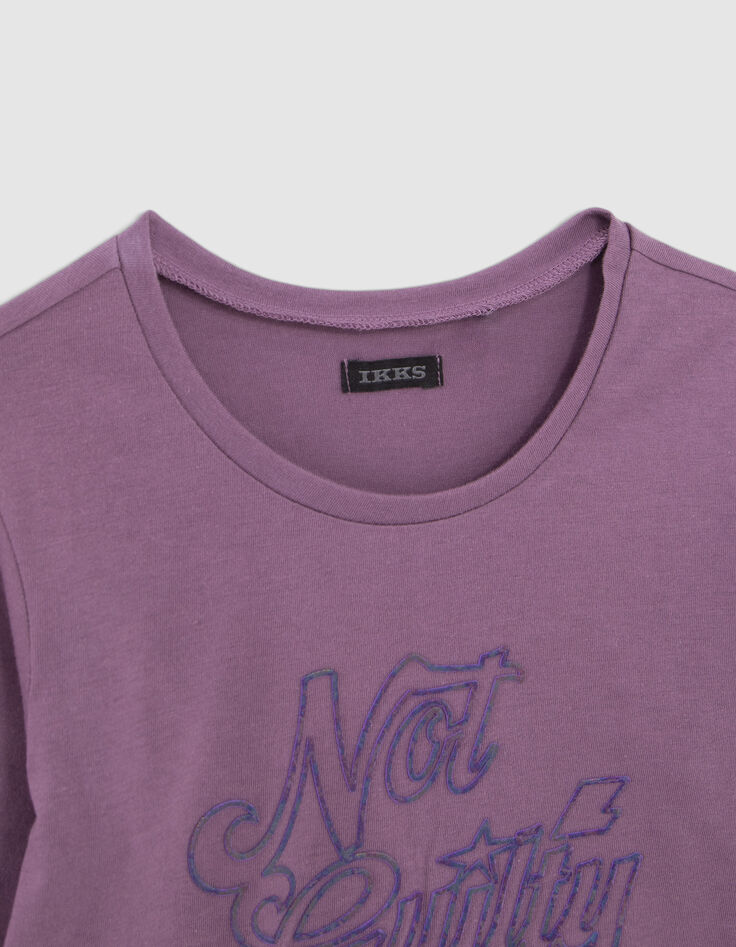  Mädchen-T-Shirt pink, Biobaumwolle, gummierter Schriftzug-2