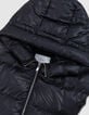 Capuche doudoune noire nylon matelassé Femme-2 Capuche doudoune noire nylon matelassé Femme-2