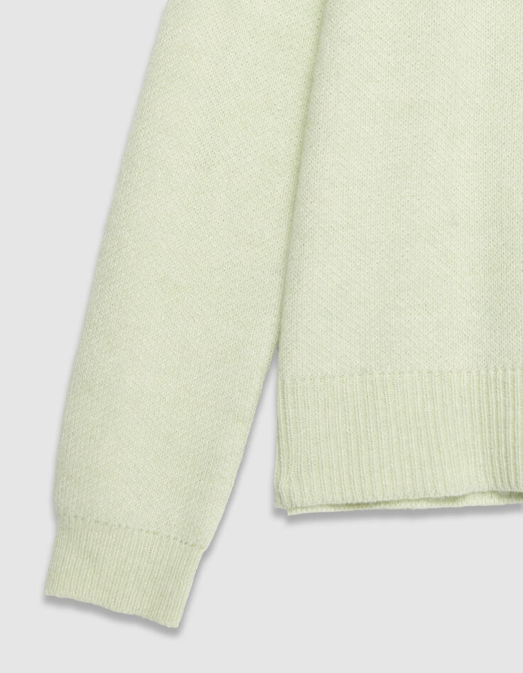 Women's green alpaca blend sweater with message-7