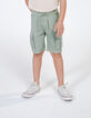 Boys’ khaki CARGO Bermuda shorts with elasticated waist-2