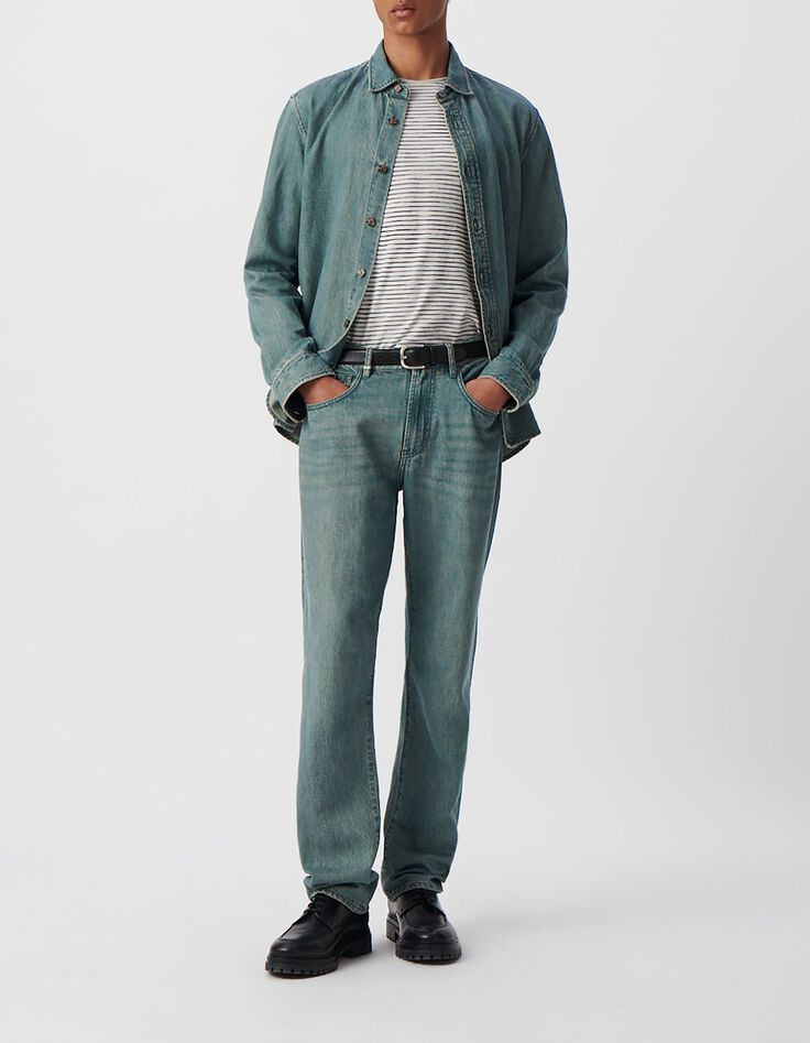 Blauwgrijze STRAIGHT jeans Heren-1