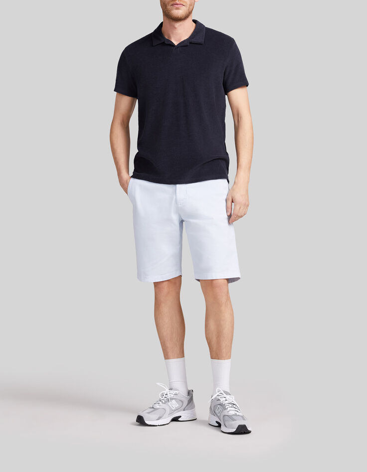 Polo marine en &eacute;ponge Homme-2