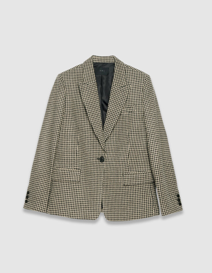 Women’s beige houndstooth suit jacket-6 Women’s beige houndstooth suit jacket-6