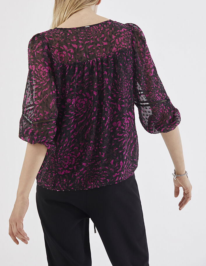 Blouse in plumetis-voile cosy flowers print dames-3