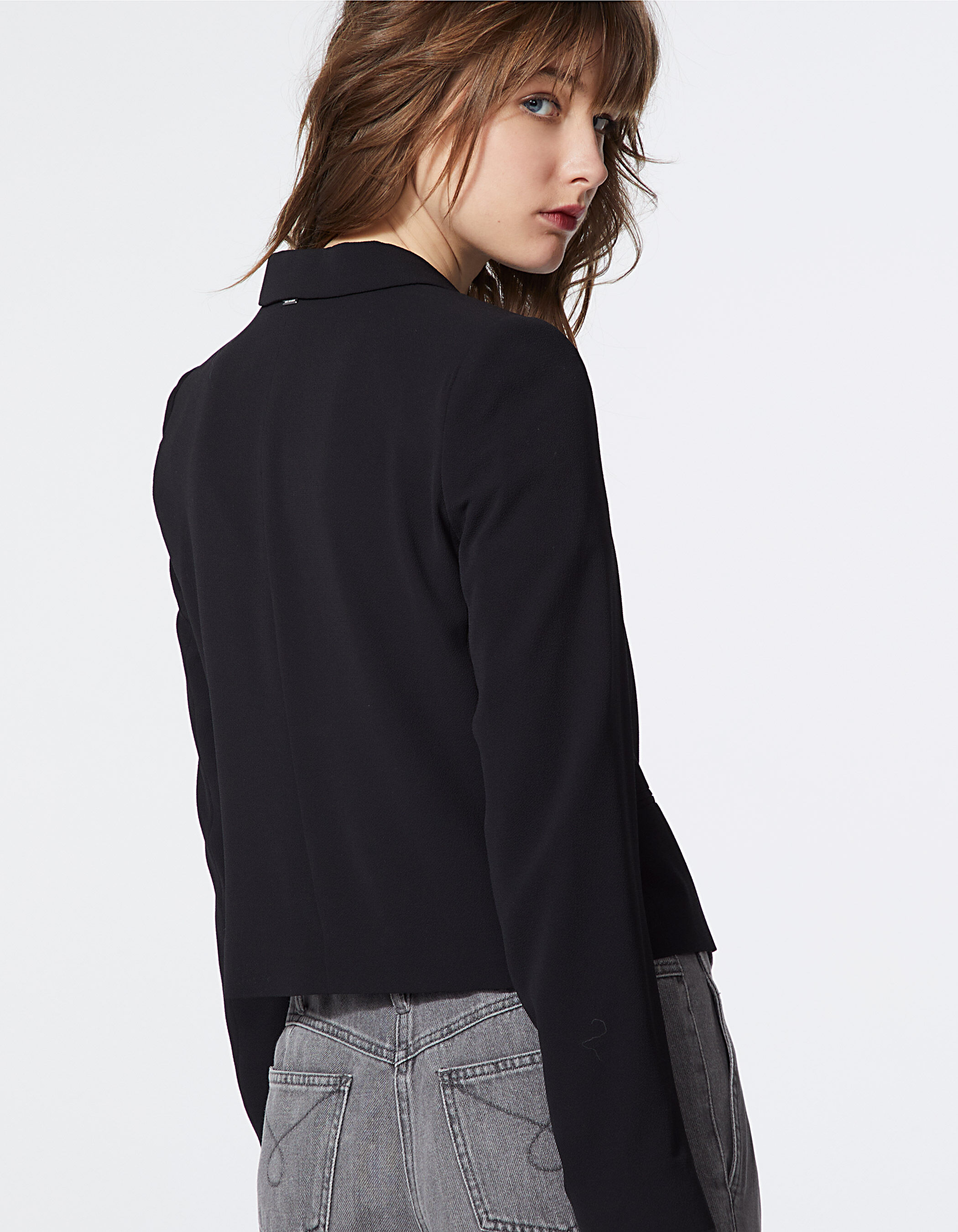Veste courte noire femme clearance