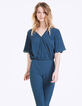 Women’s plunging back crêpe long jumpsuit-1