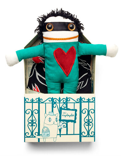 RAPLAPLA Fabric superhero doll with big red heart - IKKS