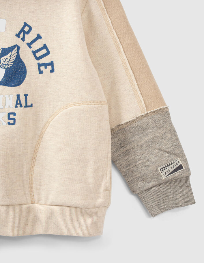 Sweat beige à capuche garçon - IKKS