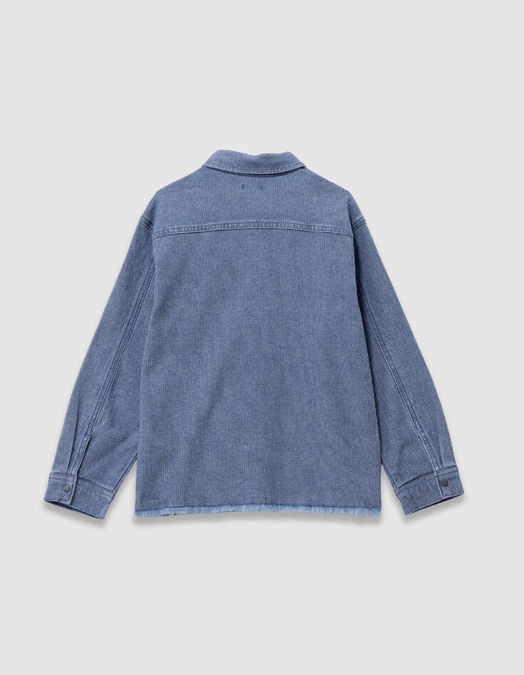 Blaues Jeanshemd mit Fransenrand f&uuml;r die Jungen-3