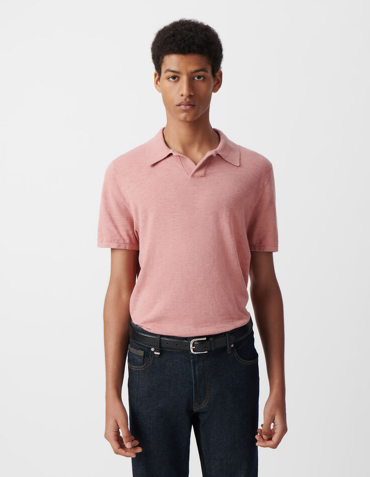 Men’s sakura slub knit polo shirt-2