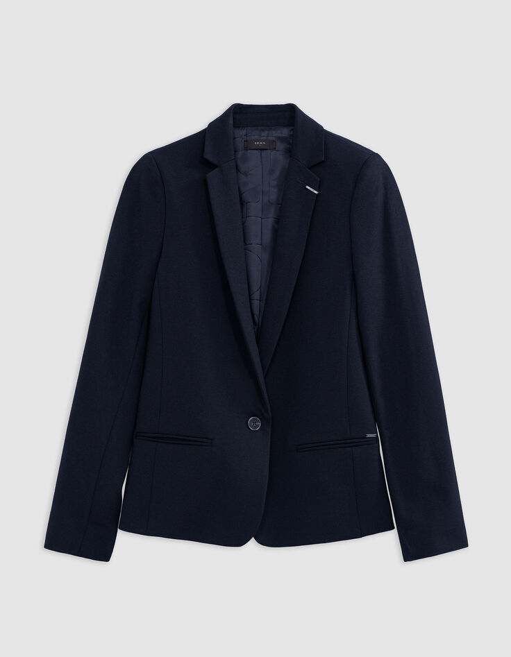 Marine blazer getailleerd milanotricot Dames-6