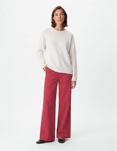 Pull col rond &eacute;cru maille Femme - IKKS