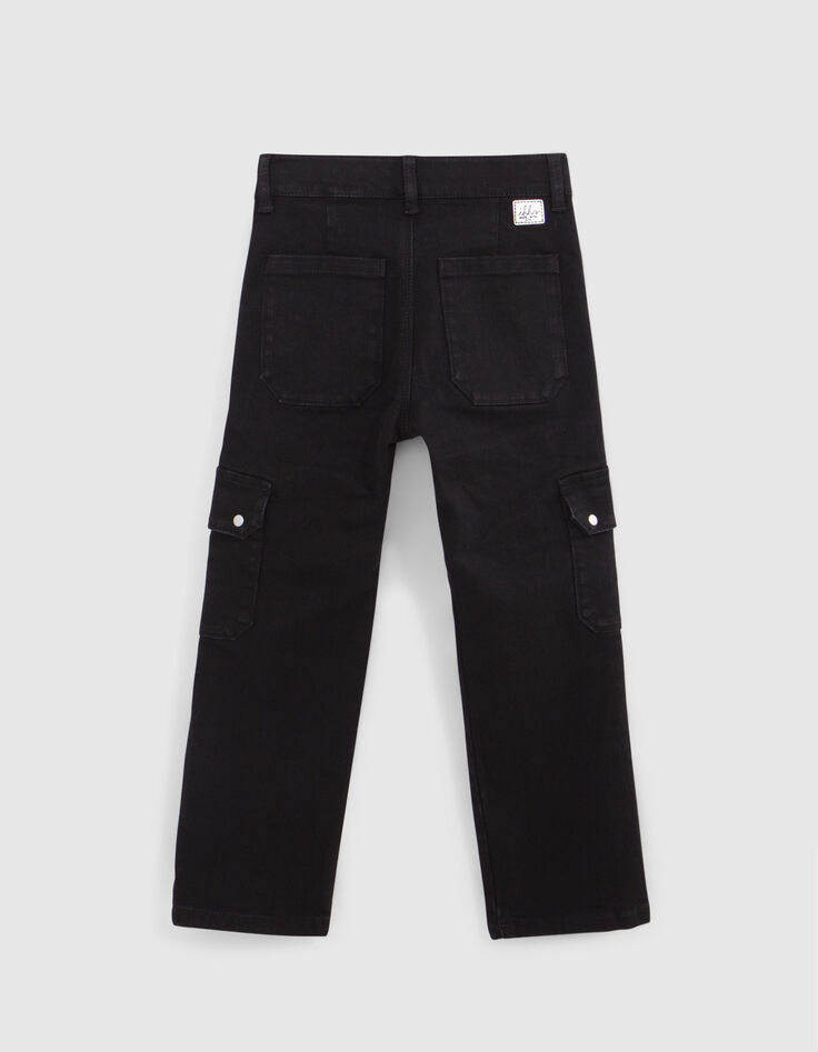 Gerade schwarze Battle-Jeans, Nietendesign für Mädchen-4