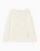 Pull écru torsadé femme-1