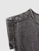 Robe grise en Lenzing&trade; Tencel Lyocell&trade;avec clous fille-6