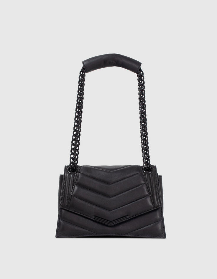 Sac THE 1 Timeless noir cuir matelassé Taille M Femme-2