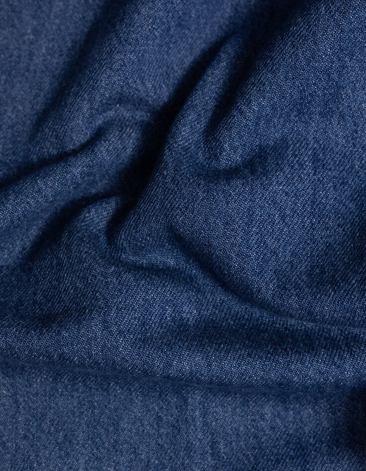 Waterless blue LARGE jeans with marked pleats for girl-10