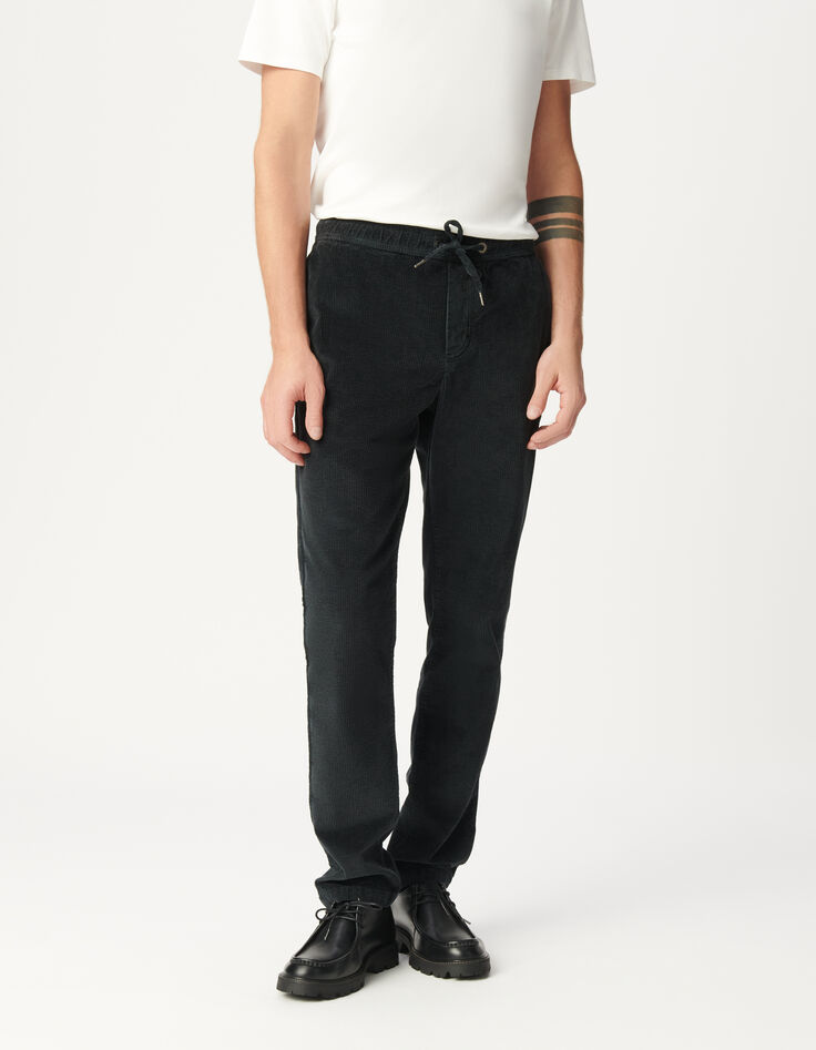 Jogpant gris velours côtelé Homme-2