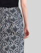Jupe blanc cassé satinée imprimé python graphique Femme-5
