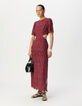 Robe longue bordeaux broderie anglaise ouverture dos Femme-1