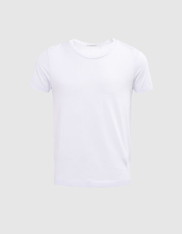 Camiseta blanca de algodón modal para hombre
