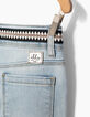 Girls’ white blue slim 7/8 jeans, braided belt -7