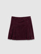 Girls’ burgundy pleated short skirt-6