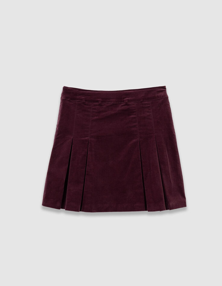 Girls’ burgundy pleated short skirt-6