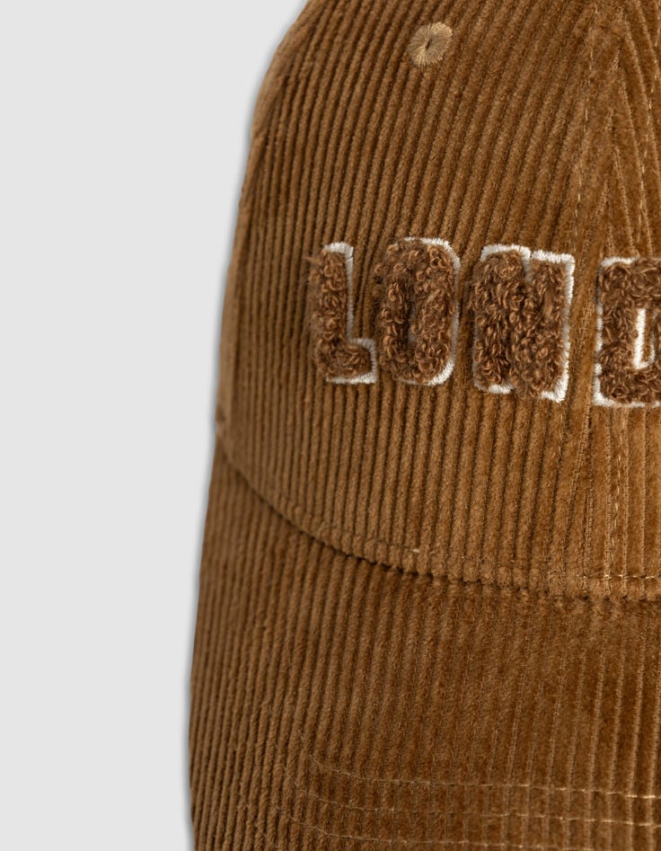 Casquette beige velours côtelé message bouclette Femme-4 Casquette beige velours côtelé message bouclette Femme-4