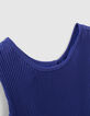 Camiseta de tirantes azul fluida plisada niña-2