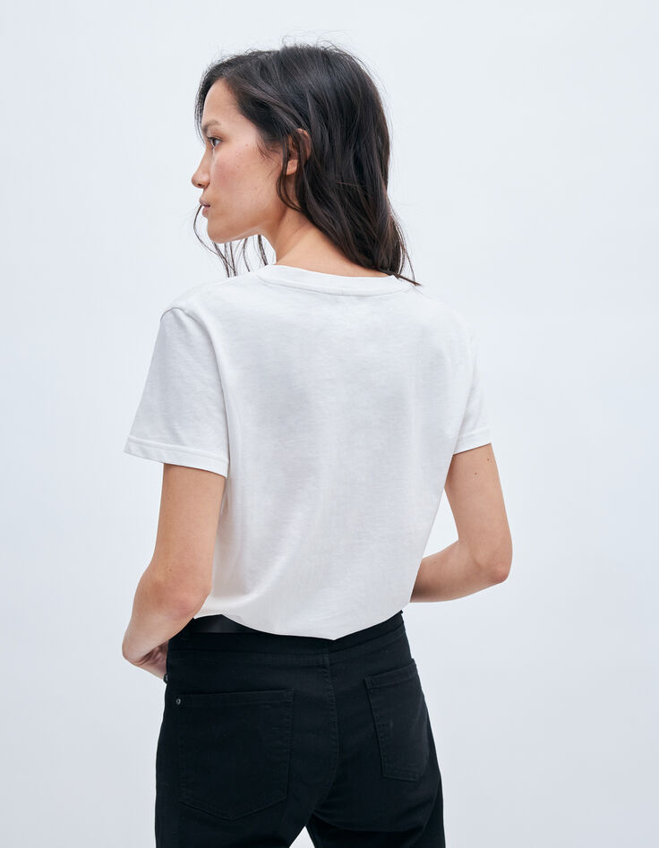 Tee-shirt blanc visuel Mickey IKKS - MICKEY femme-2