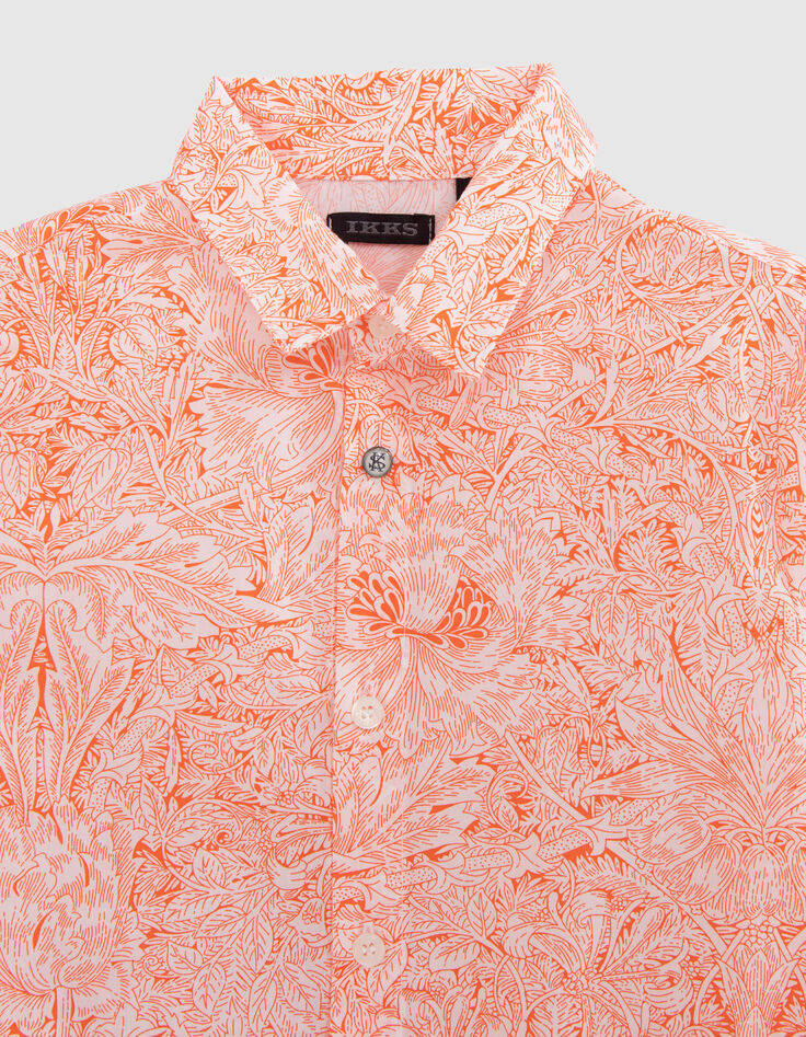 Oranje overhemd Liberty® stof plantenmotief jongens-2