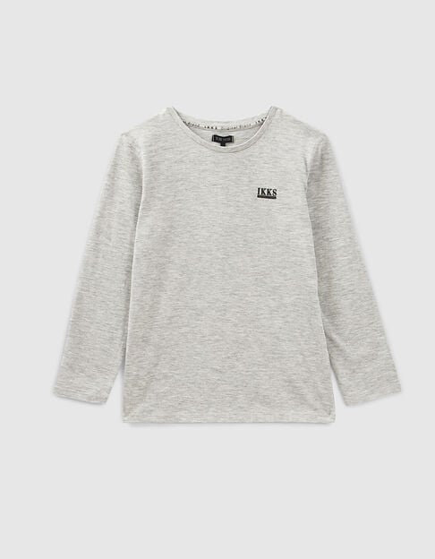 Camiseta gris jaspeado medio Essentiel algodón bio