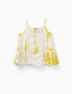 Girls’ medium yellow tie-dye and lace top-2