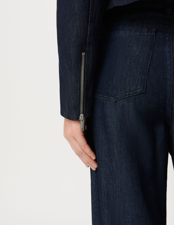 Kort jack raw denim drukknopen Dames-4 Kort jack raw denim drukknopen Dames-4
