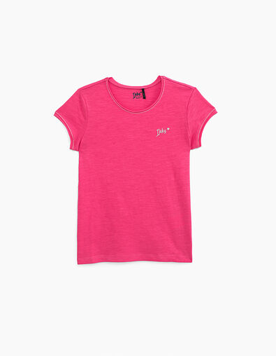 Camiseta rosa medio Essentiel ni&ntilde;a algod&oacute;n eco - IKKS