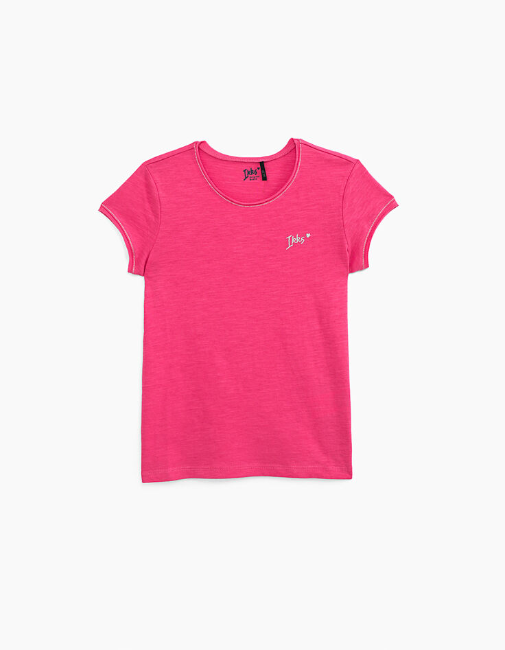 Camiseta rosa medio Essentiel ni&ntilde;a algod&oacute;n eco-1