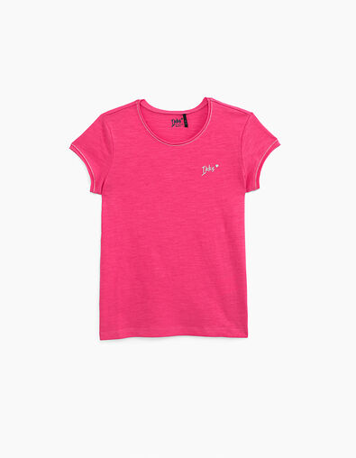 Camiseta rosa medio Essentiel niña algodón eco - IKKS