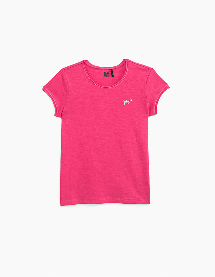 Camiseta rosa medio Essentiel niña algodón eco - IKKS