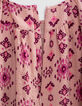 Robe rose imprimé maxi ethnique fille-5