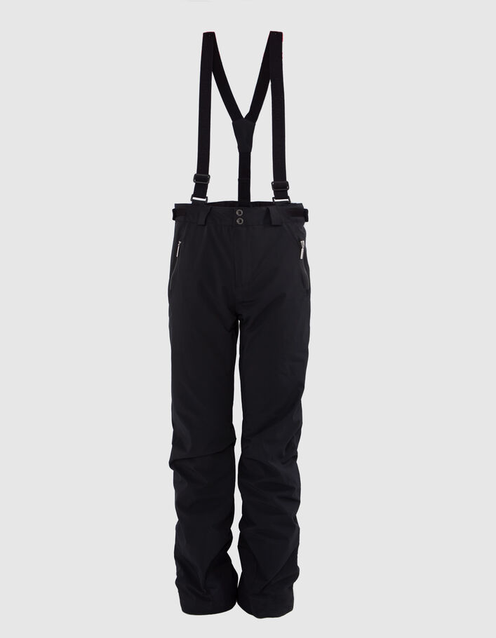 Men's black IKKS x DUVILLARD ski trousers with braces