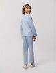 Pantalon de costume bleu maille chinée garçon-3